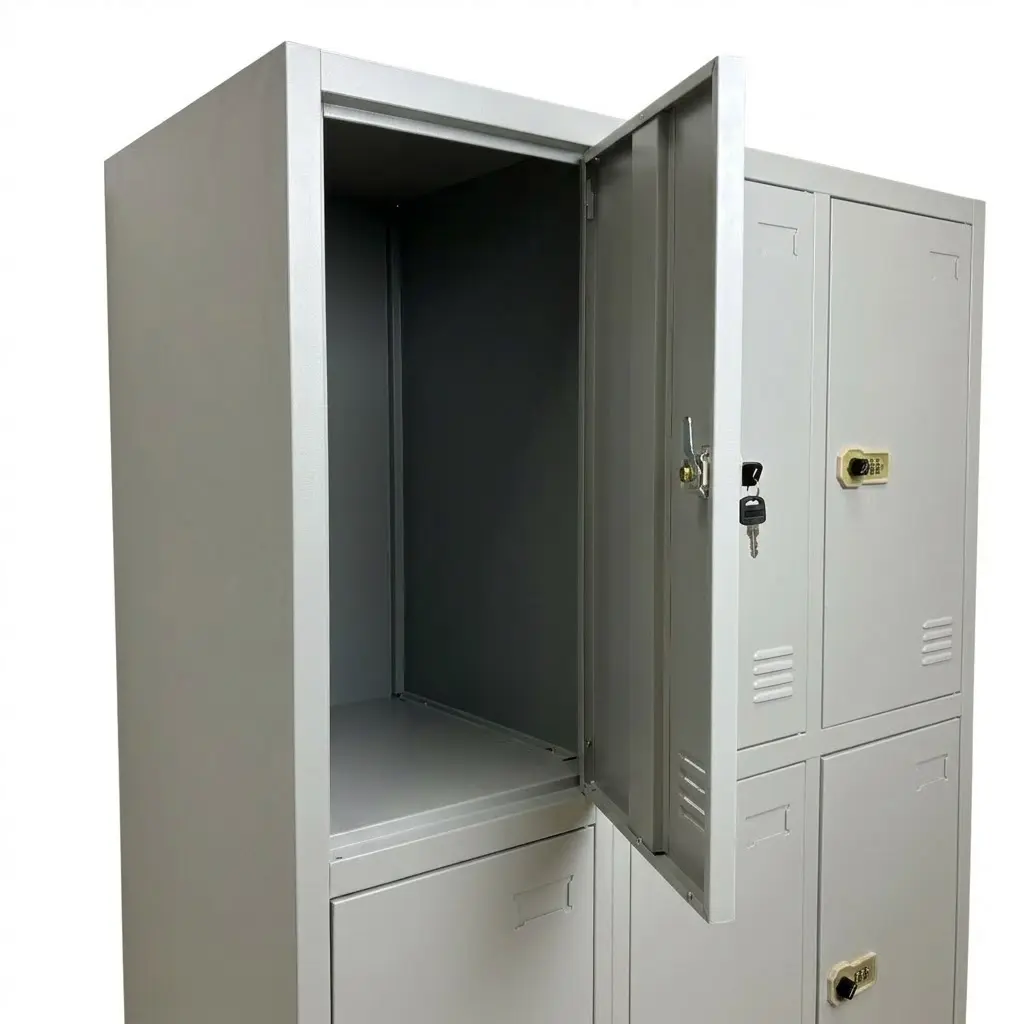 Flatpack 9 deurs locker vakje RAL 7035.webp