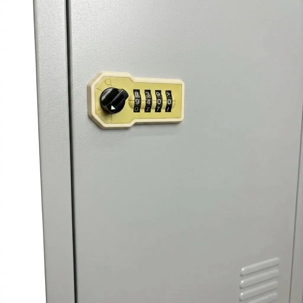 Flatpack 9 deurs locker cijferslot RAL 7035.webp