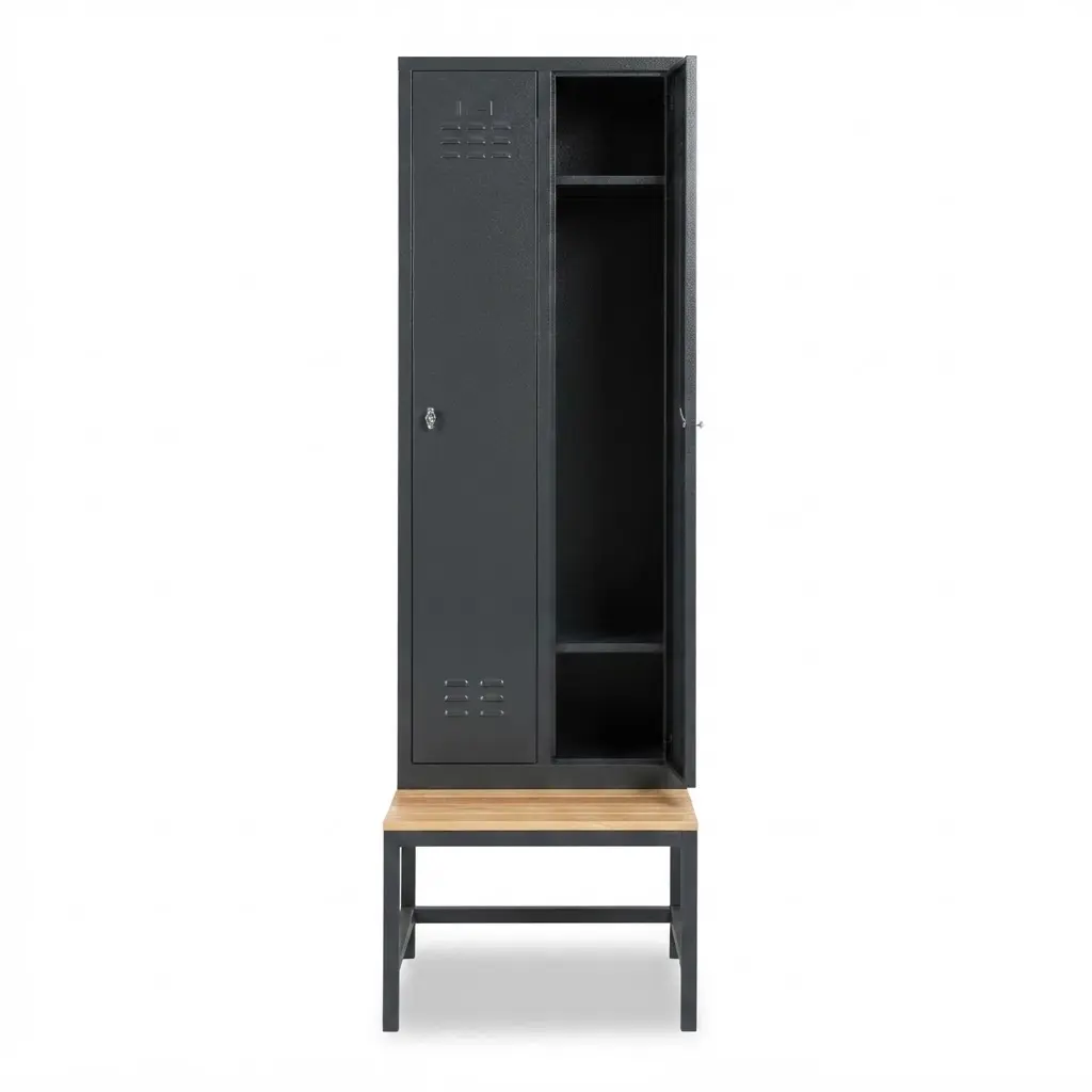 Loxmet 2 deurs locker Voorzijde deur open.webp