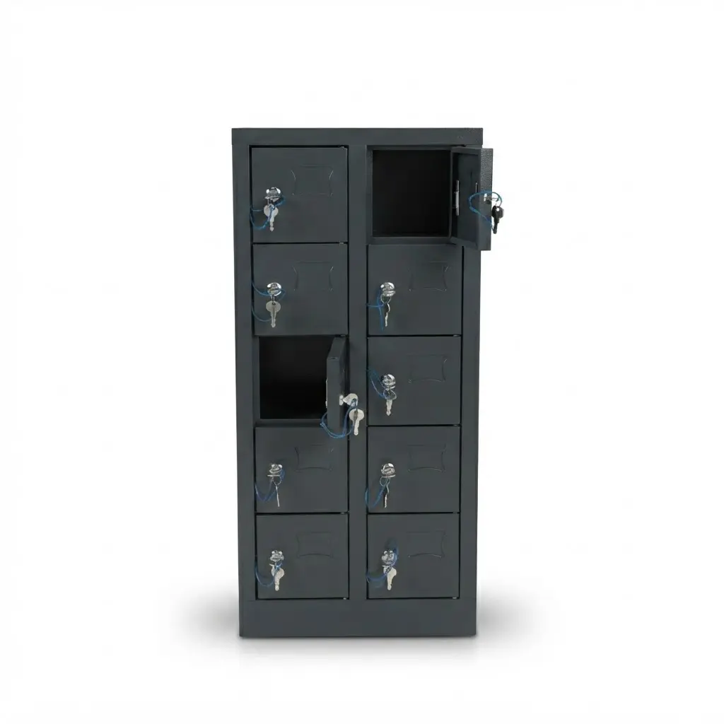 Loxmet telefoonlocker 10 deurtjes van voren open.webp
