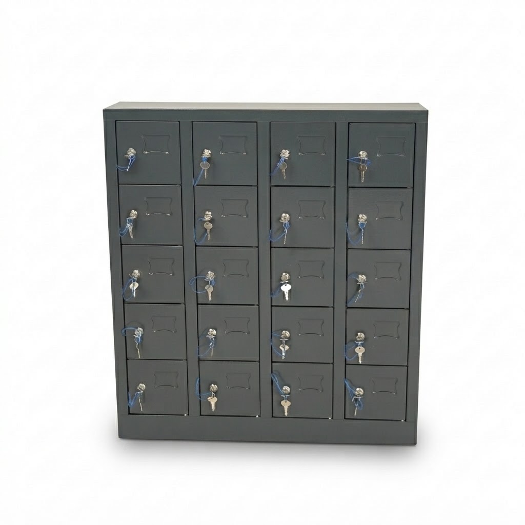 [107542] Telefoon opbergkast 5-laags 20 deuren 81x20x92cm Antracietgrijs