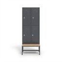 Locker vierdeurs met zitbank 66x37+37x160+40cm