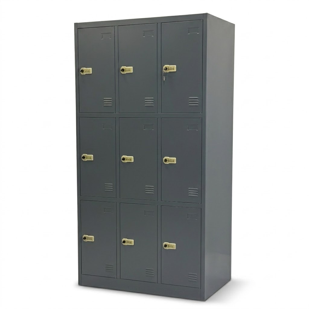 LockNLoad 9-Deurs Lockerkast 90x40x185cm Antracietgrijs