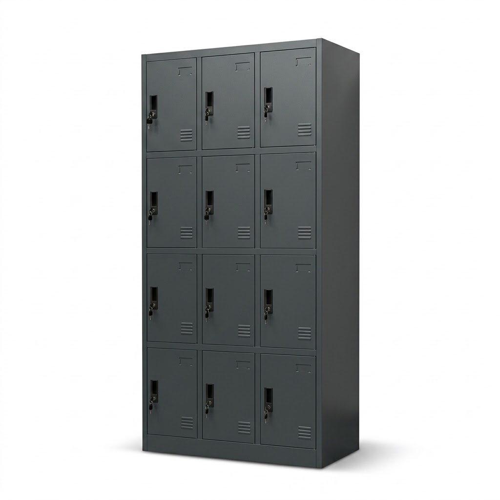 LockNLoad 12-Deurs Lockerkast 90x40x195cm Antracietgrijs