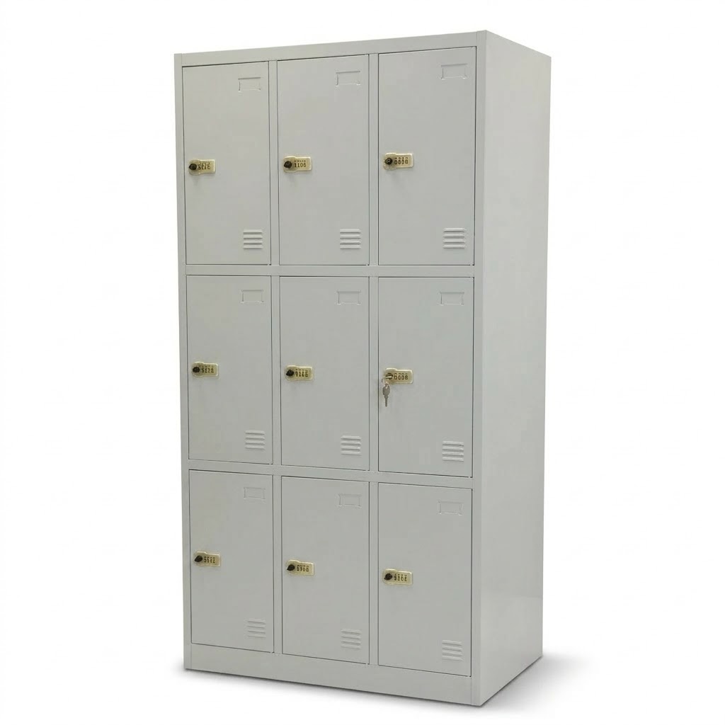 EWE-LockNLoad 9-Deurs Lockerkast 90x40x185cm Lichtbeige
