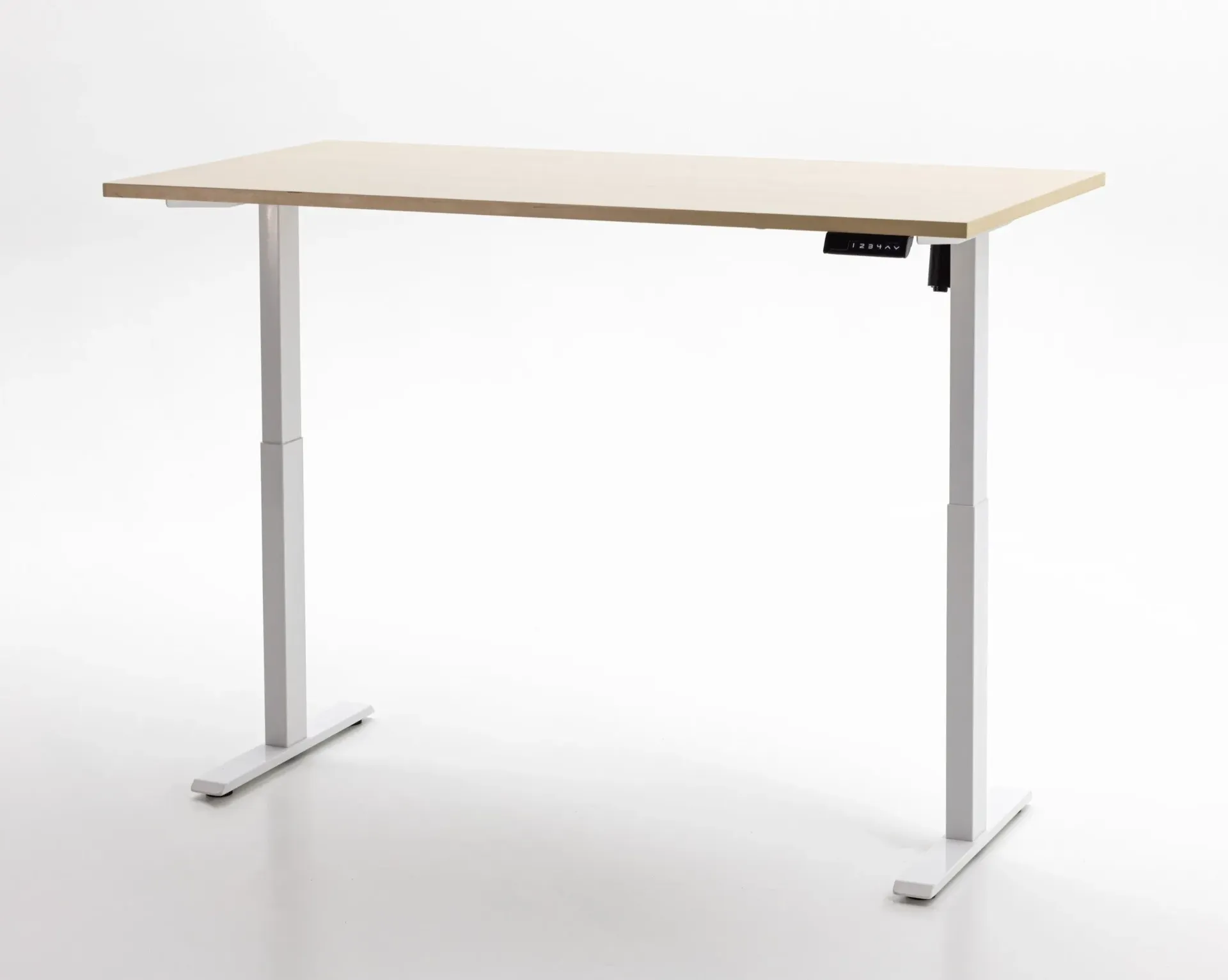 Duradesk Elektrisch Verstelbaar Bureau 160 X 80 cm - Wit frame - FlumeArno elm blad (Wit frame - FlumeArno elm blad)