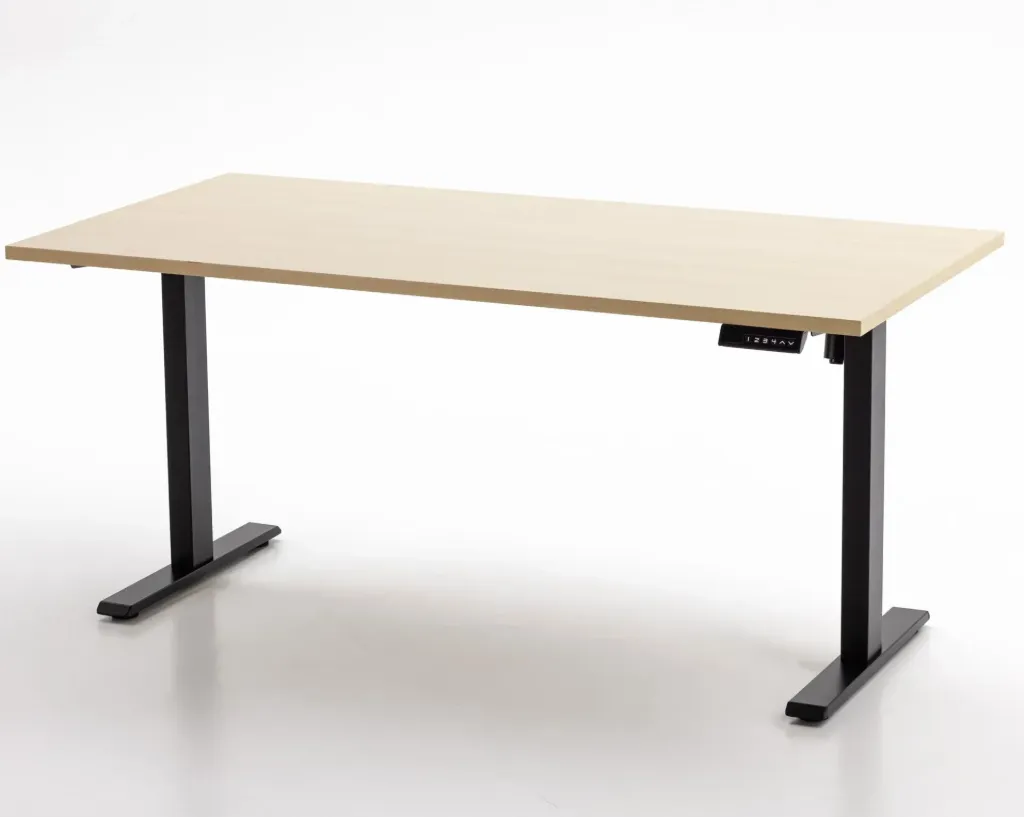 Duradesk Elektrisch Verstelbaar Bureau 160 X 80 cm - Zwart frame - FlumeArno elm blad (Wit frame - FlumeArno elm blad)